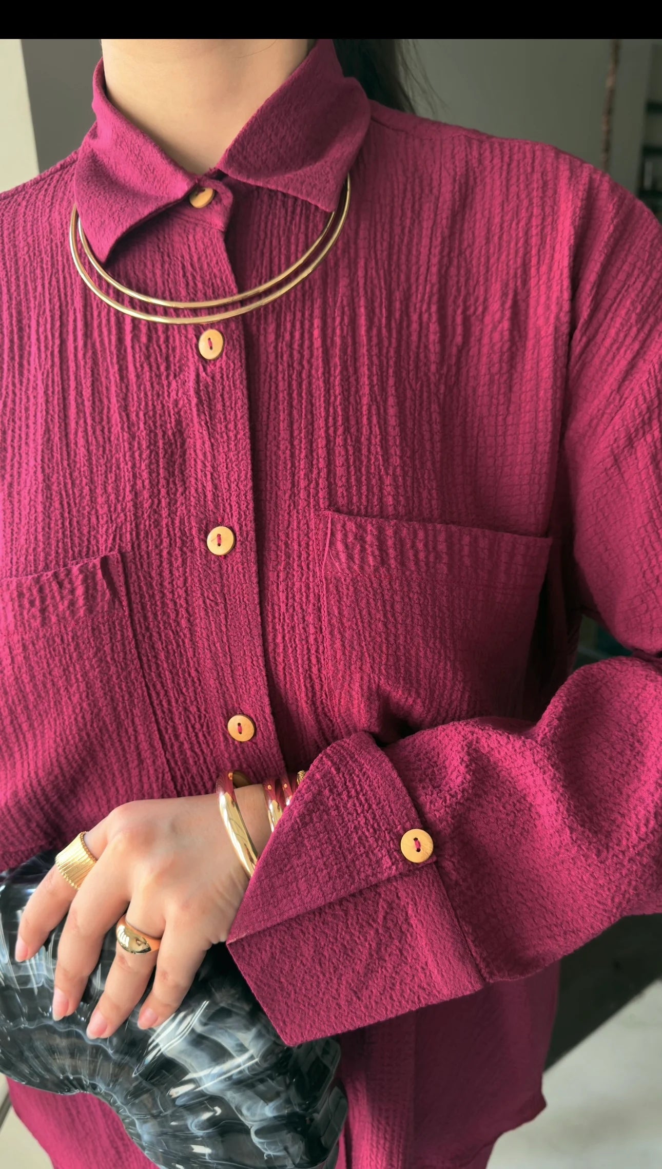 CRUSHED FABRIC PINCK CO RD SET