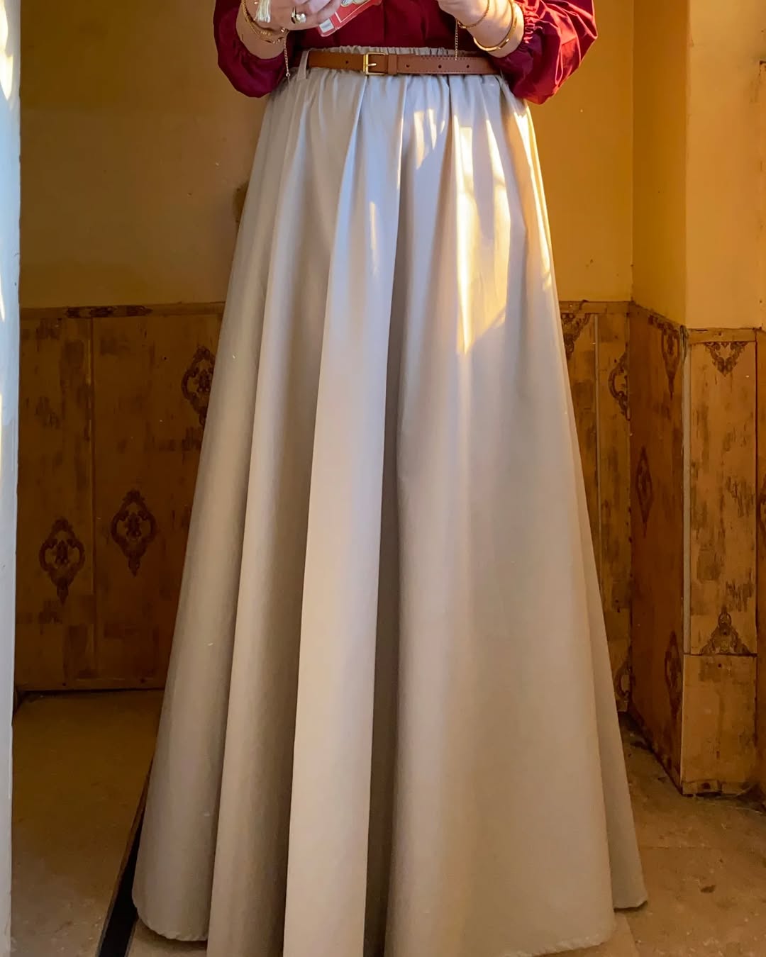 SHIRT SKIRT MEHROON